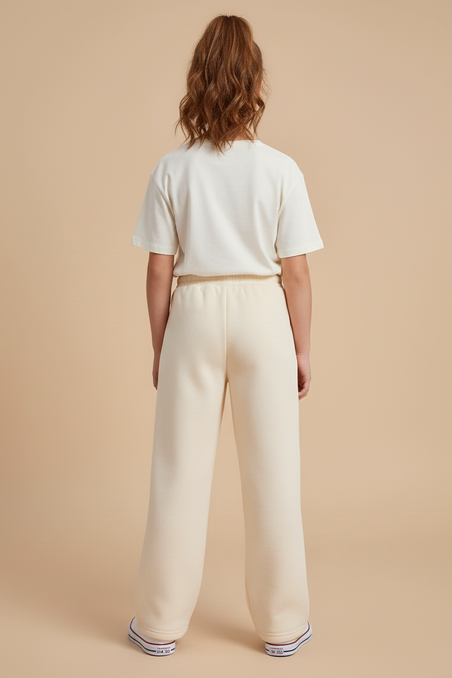 Pantalon Beige Ample Molleton Décontracté Enfant - vue 2