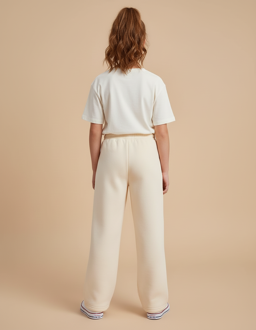 Pantalon Beige Ample Molleton Décontracté Enfant - vue 2
