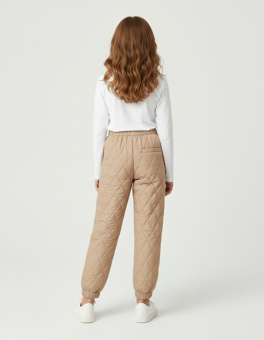 Pantalon Beige Matelassé Ample Hiver Enfant - Polyester - vue 2