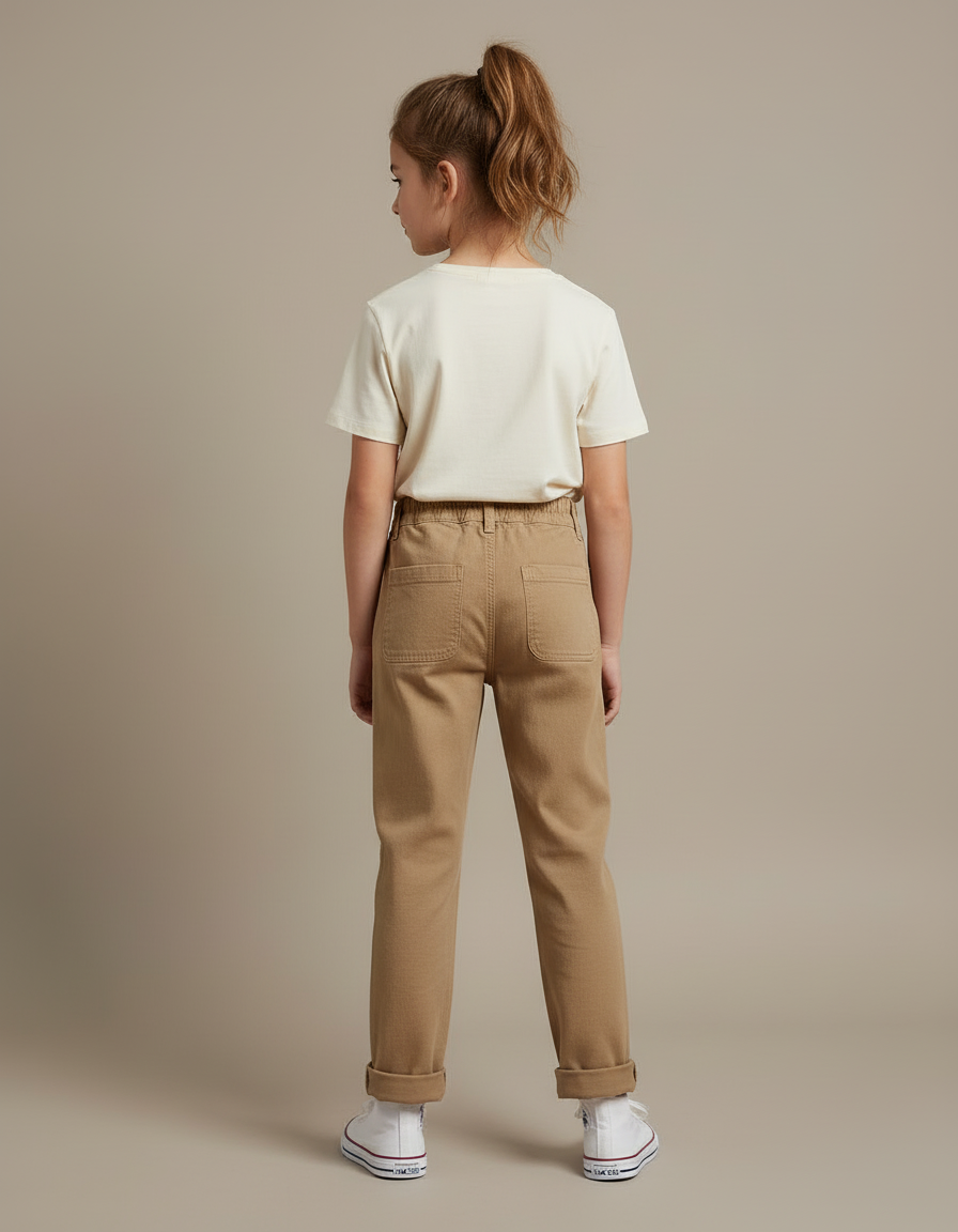 Pantalon Beige Coton Droit Mickey Enfant - Toile - vue 2