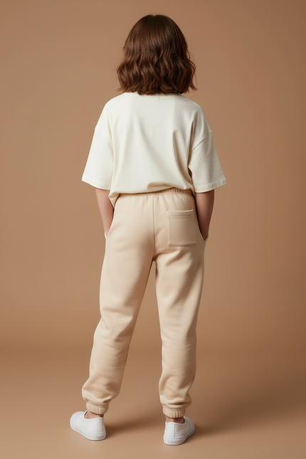 Pantalon Beige Molletonné Confortable Décontracté Enfant - vue 2