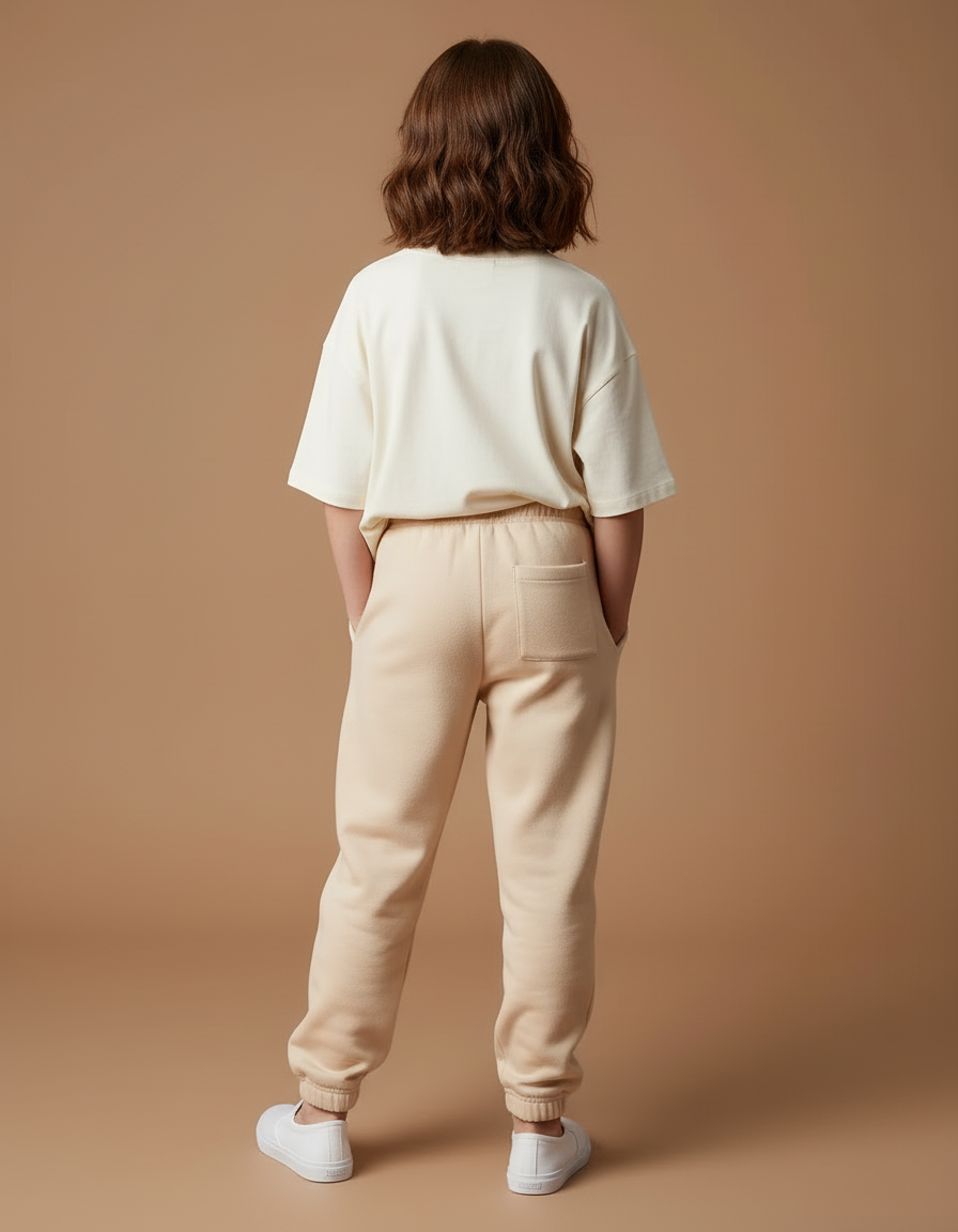 Pantalon Beige Molletonné Confortable Décontracté Enfant - vue 2