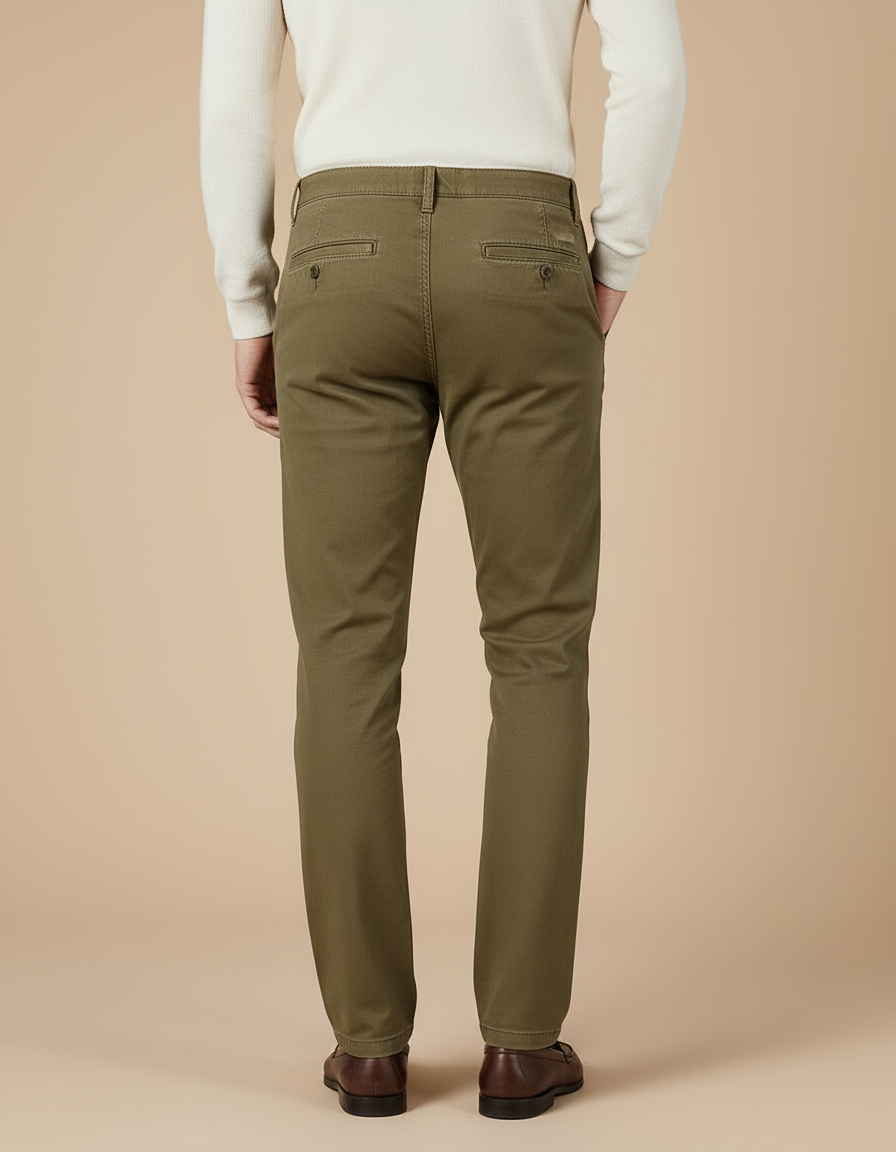 Pantalon Kaki Beige Homme - Gabardine - vue 2