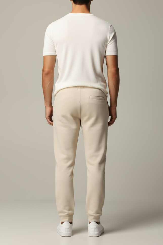 Pantalon Jogging Homme Beige - Molleton - vue 2
