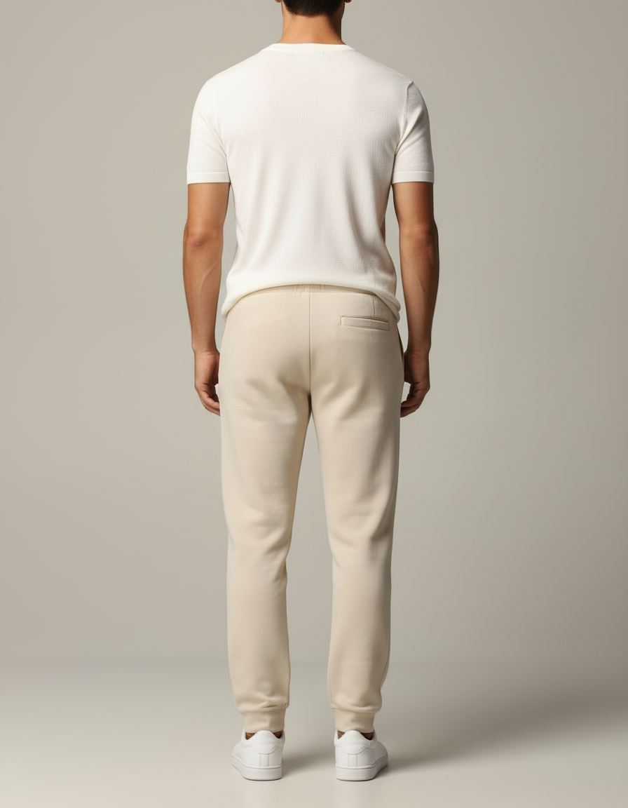 Pantalon Jogging Homme Beige - Molleton - vue 2