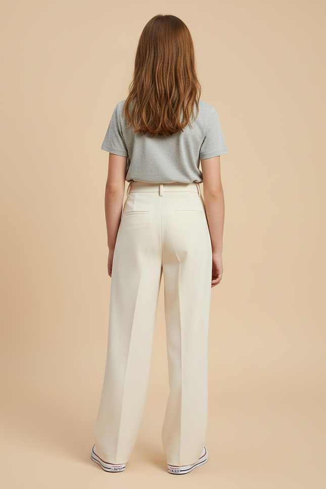 Pantalon Beige Écru Ample Plissé Décontracté Femme - Gabardine - vue 2