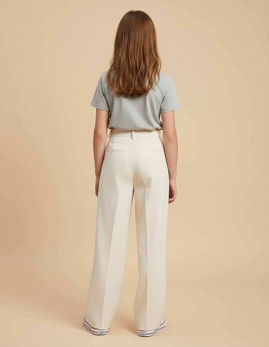 Pantalon Beige Écru Ample Plissé Décontracté Femme - Gabardine - vue 2
