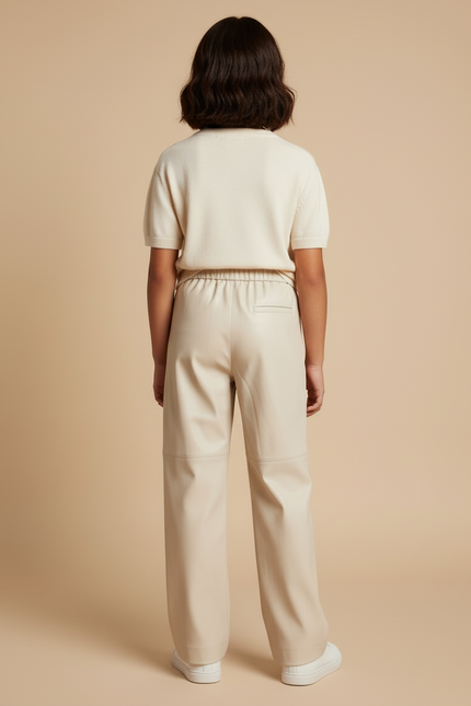 Pantalon Vinyle Beige - Simili cuir - vue 2