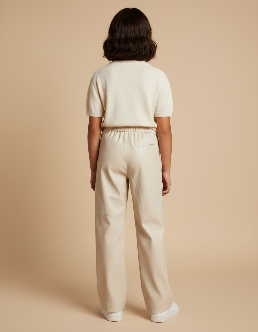 Pantalon Vinyle Beige - Simili cuir - vue 2