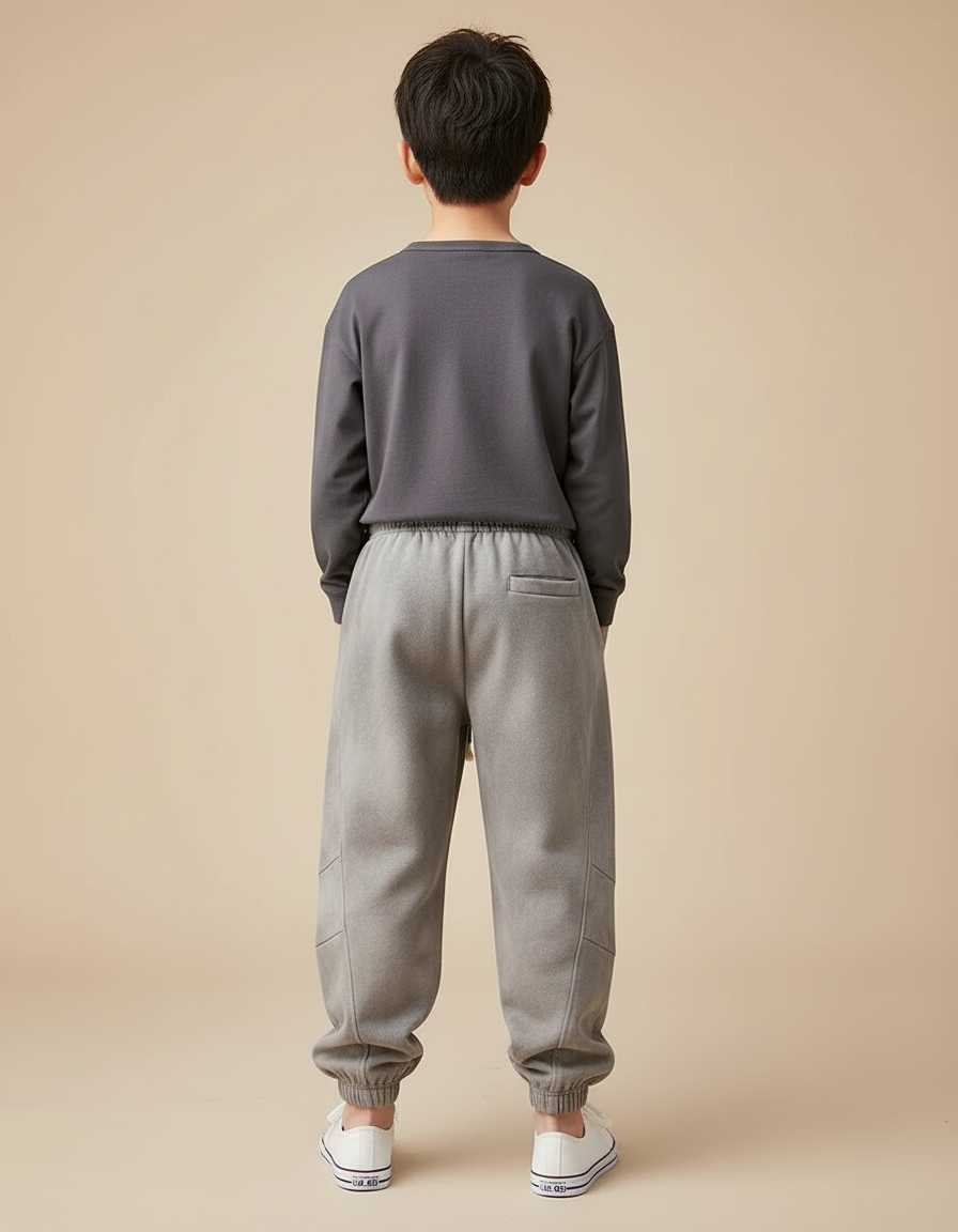 Pantalon Beige Tie-Dye Ample Molleton Décontracté Enfant - Gris - vue 2