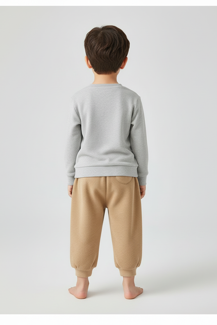 Pantalon Beige Ample Molletonné Ours Enfant - vue 2