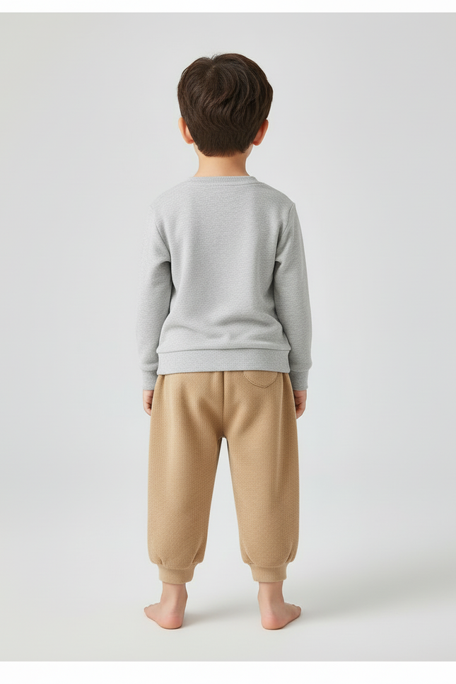 Pantalon Beige Ample Molletonné Ours Enfant - vue 2