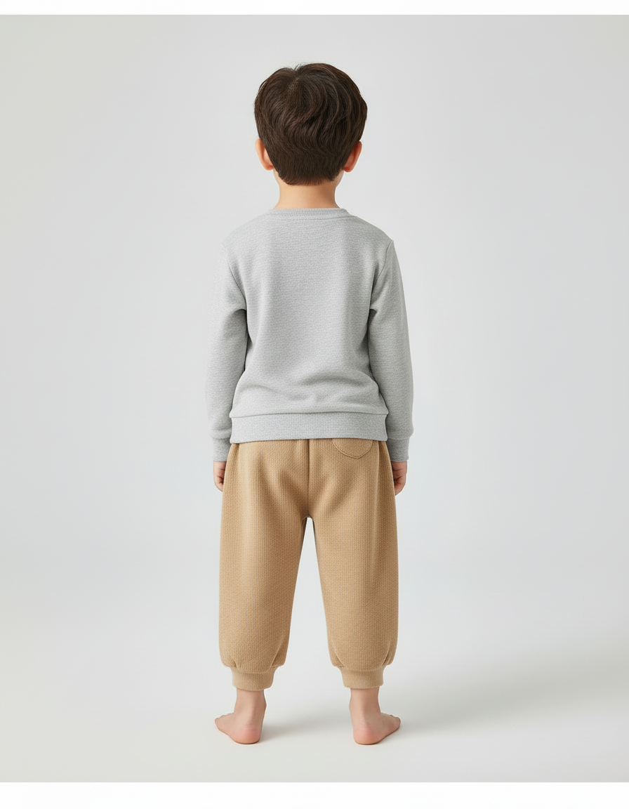 Pantalon Beige Ample Molletonné Ours Enfant - vue 2