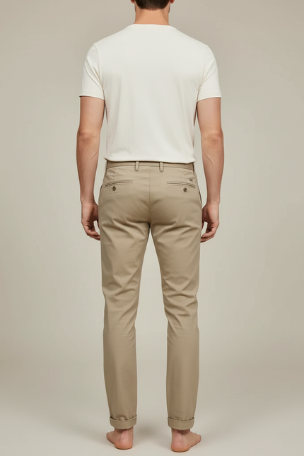 Pantalon Skinny Beige Homme - Gabardine - vue 2