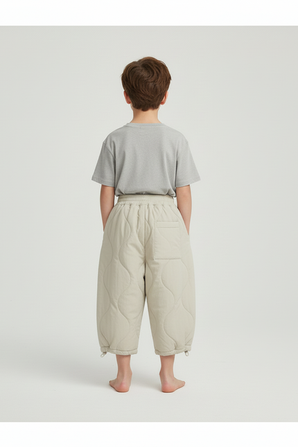 Pantalon Beige Matelassé Ample Harem Enfant Chaud - Polyester - vue 2