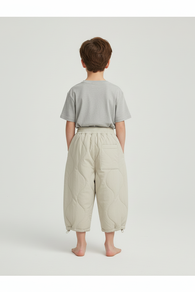 Pantalon Beige Matelassé Ample Harem Enfant Chaud - Polyester - vue 2