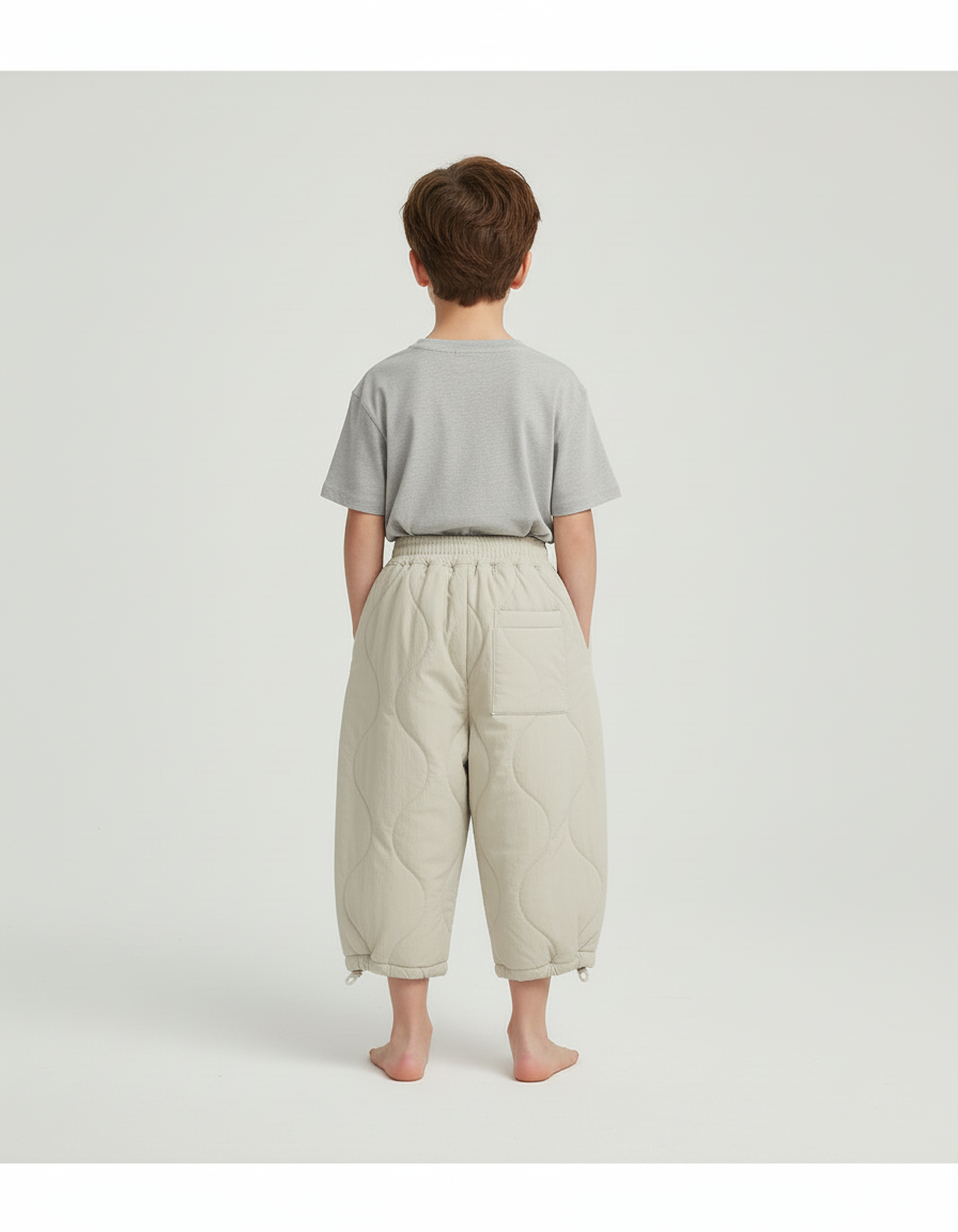 Pantalon Beige Matelassé Ample Harem Enfant Chaud - Polyester - vue 2