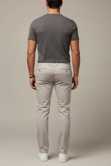 Pantalon Beige Homme Chino Slim Fit Décontracté - Gabardine - vue 2