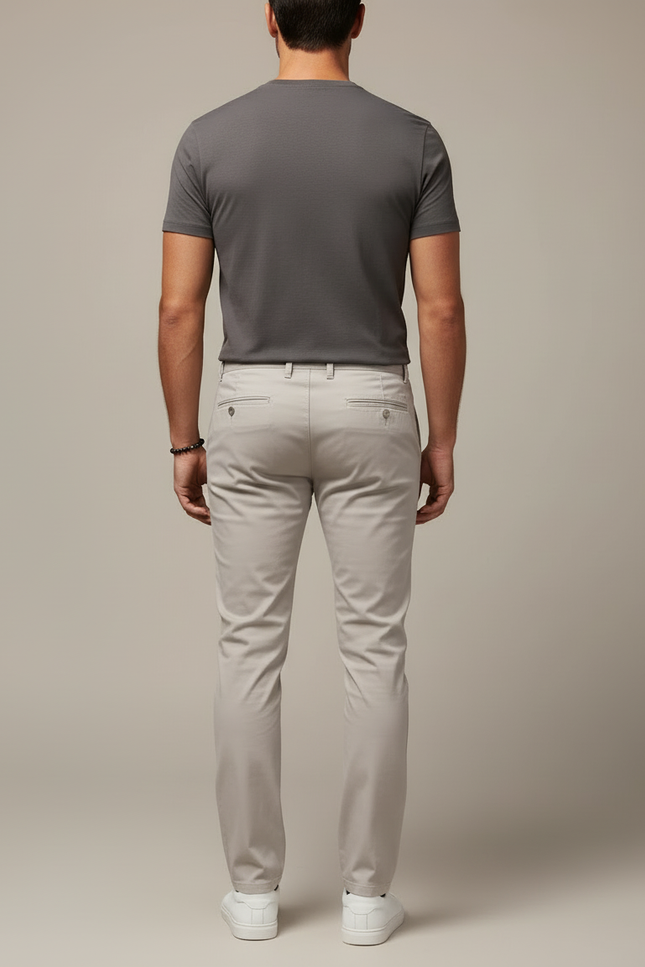 Pantalon Beige Homme Chino Slim Fit Décontracté - Gabardine - vue 2