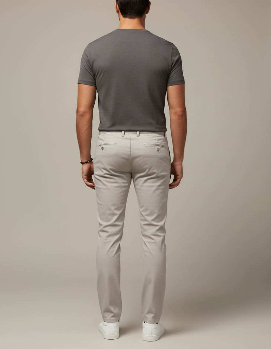 Pantalon Beige Homme Chino Slim Fit Décontracté - Gabardine - vue 2