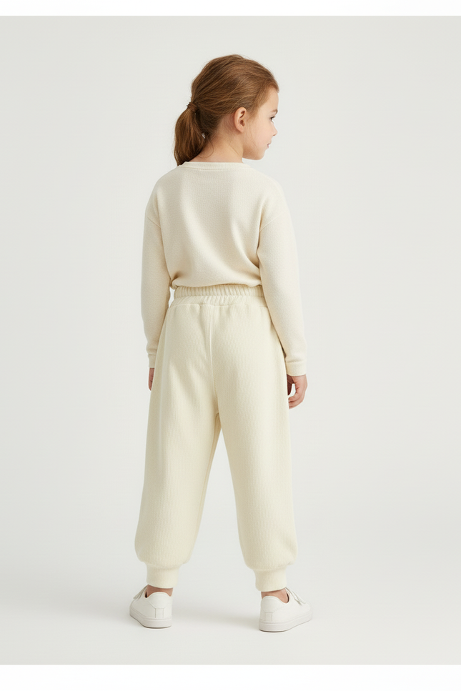 Ensemble Pantalon Beige - Cordé - vue 2