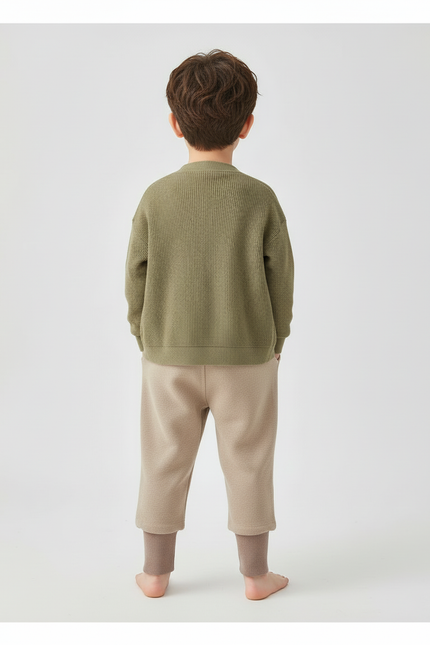 Pantalon Beige Cargo Ample Confortable Enfant - Molleton - vue 2