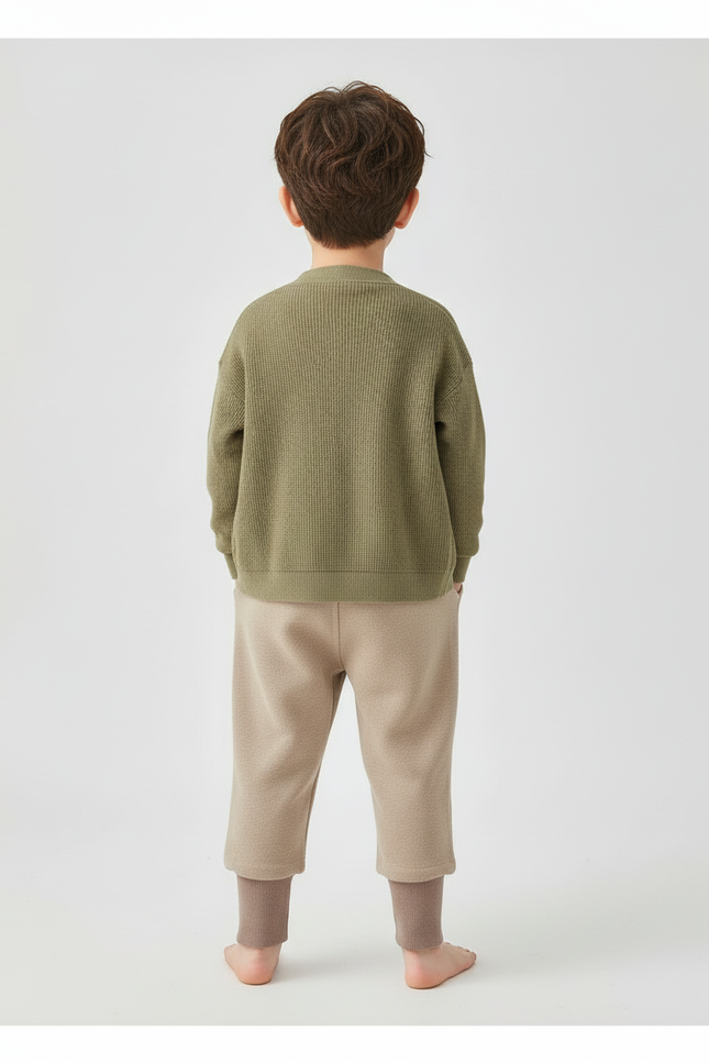 Pantalon Beige Cargo Ample Confortable Enfant - Molleton - vue 2