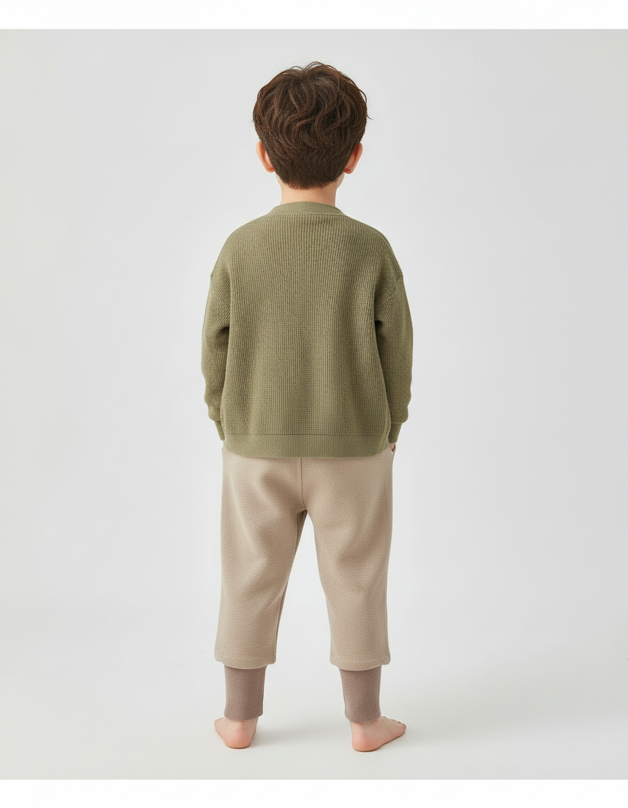 Pantalon Beige Cargo Ample Confortable Enfant - Molleton - vue 2