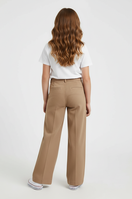 Pantalon Beige Droit Ample Décontracté Enfant - Toile - vue 2
