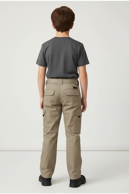 Pantalon Beige Cargo Tactique Résistant Multi-poches Garçon - Toile - vue 2