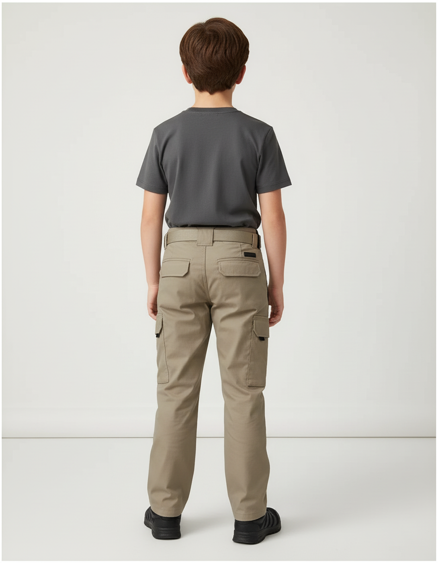Pantalon Beige Cargo Tactique Résistant Multi-poches Garçon - Toile - vue 2