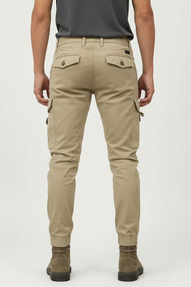 Pantalons Cargo Beige - Toile - vue 2