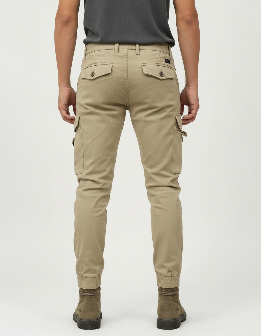 Pantalons Cargo Beige - Toile - vue 2