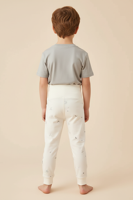 Pantalon Beige Coton Motif Lune Enfant - vue 2