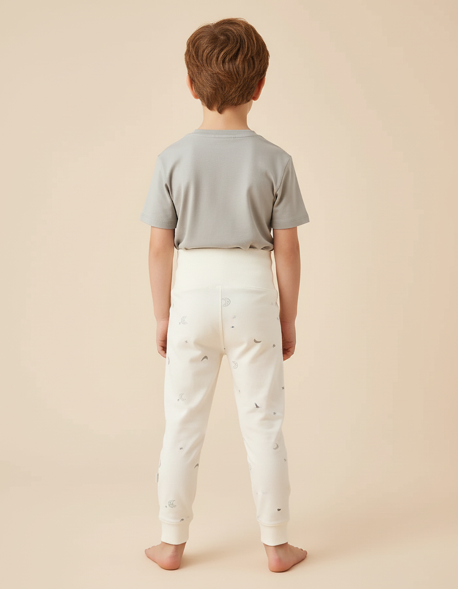 Pantalon Beige Coton Motif Lune Enfant - vue 2