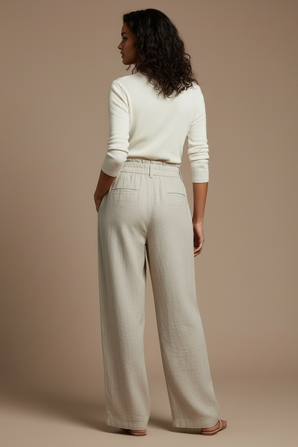 Pantalon Beige Oversize - Lin - vue 2