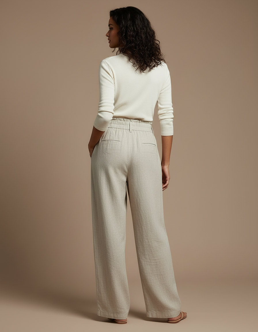 Pantalon Beige Oversize - Lin - vue 2