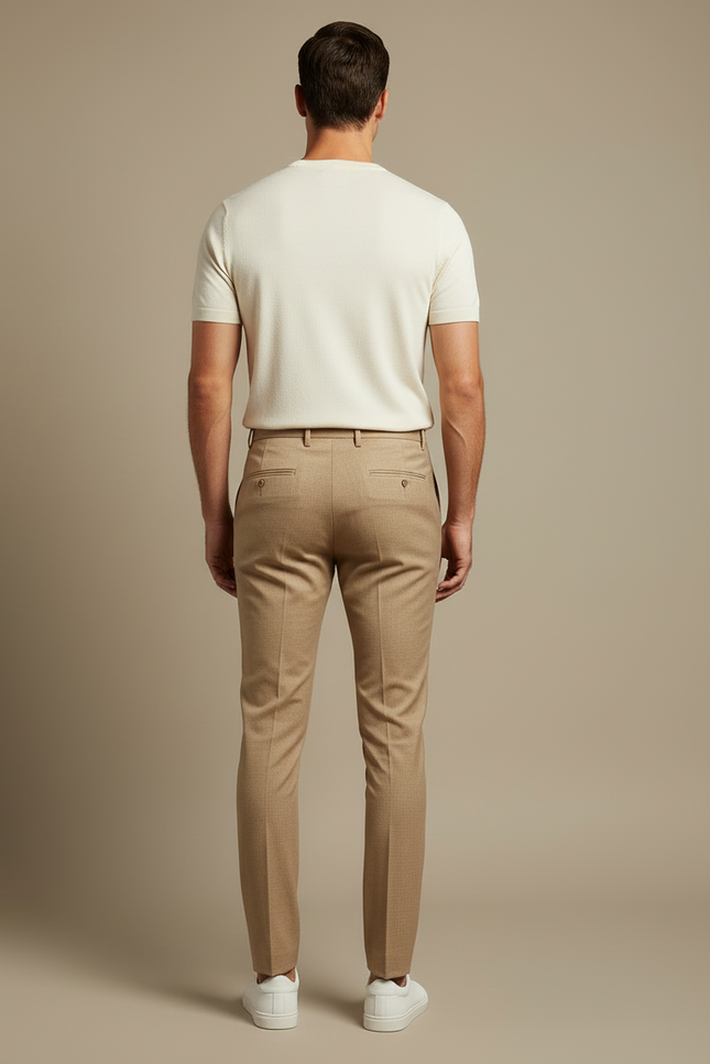 Pantalon Beige Slim - Gabardine - vue 2