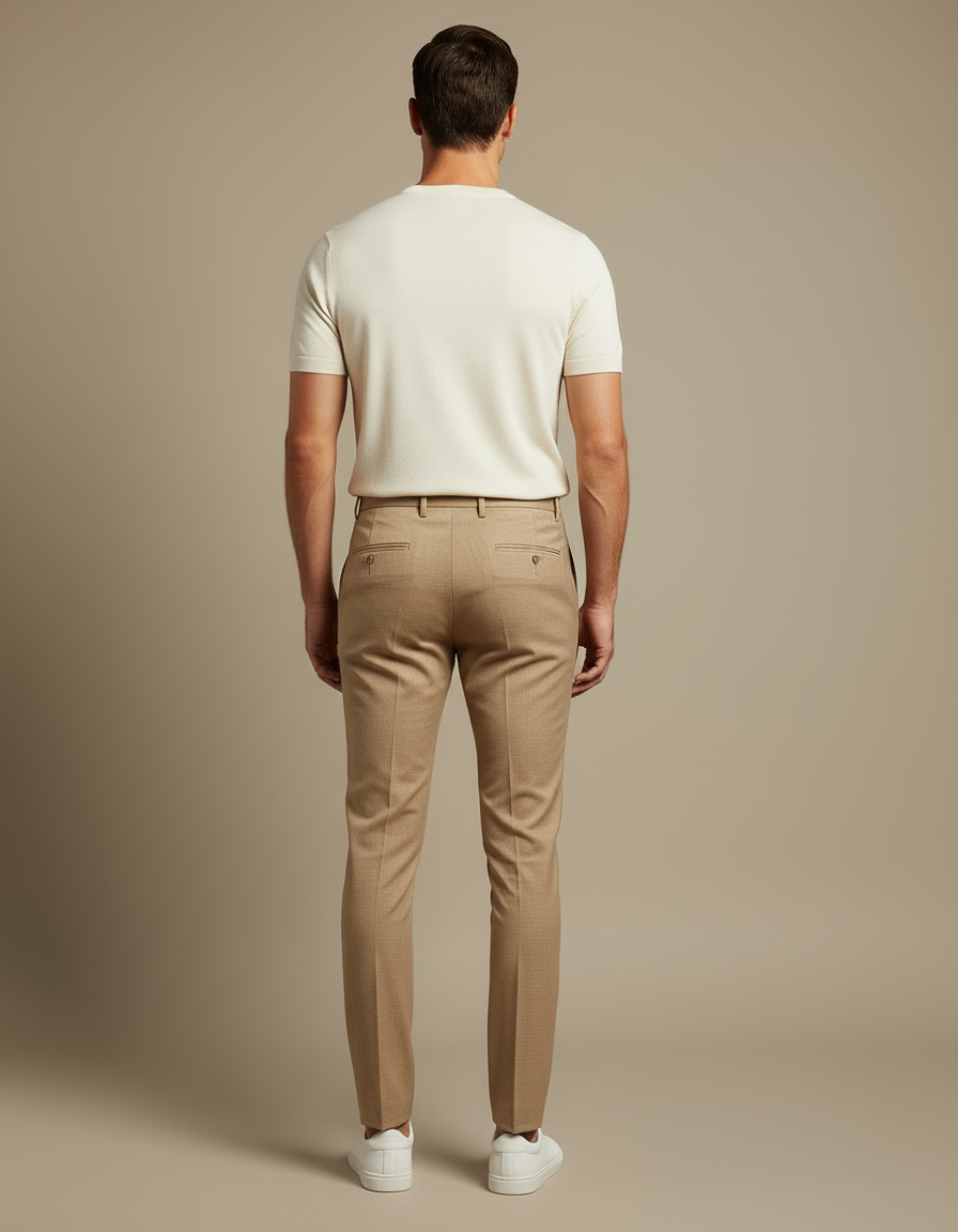 Pantalon Beige Slim - Gabardine - vue 2