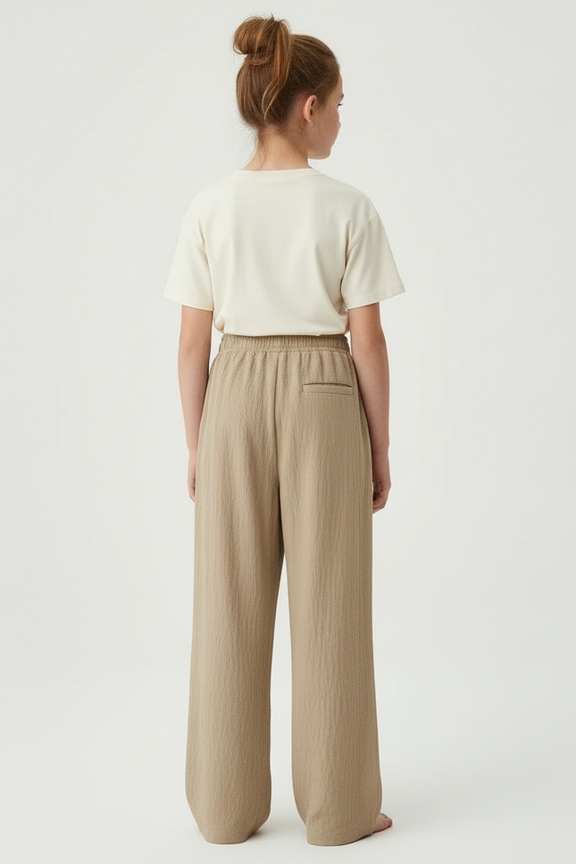 Pantalon Beige Ample Décontracté Confortable Coton Fille - vue 2