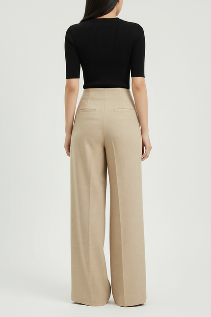 Pantalon Beige Avec Poche - Laine - vue 2