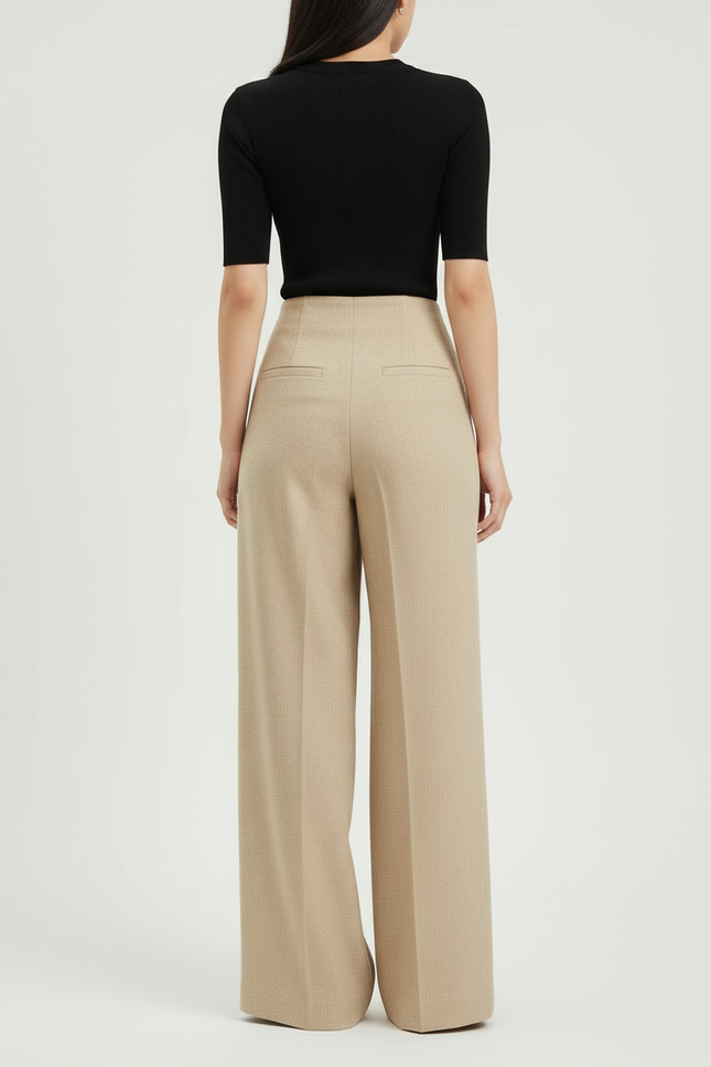 Pantalon Beige Avec Poche - Laine - vue 2