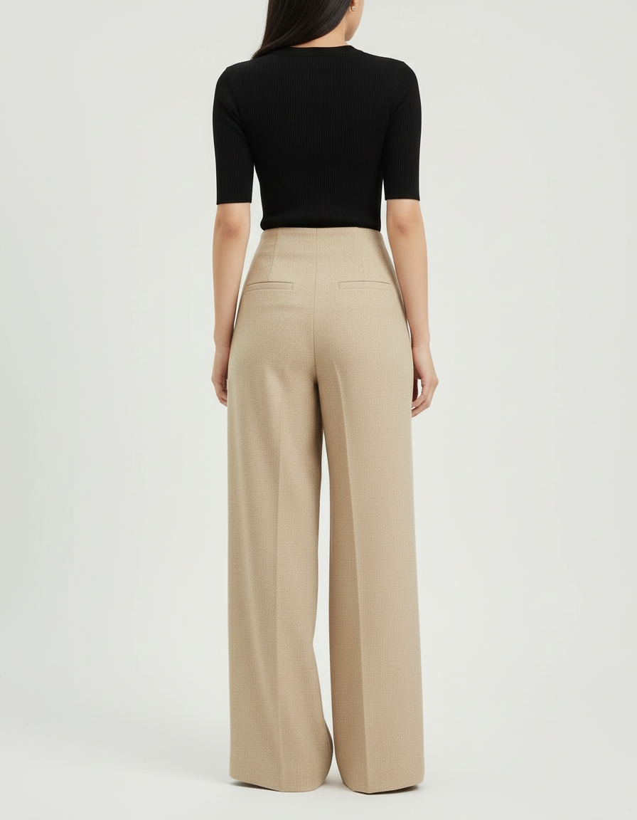 Pantalon Beige Avec Poche - Laine - vue 2