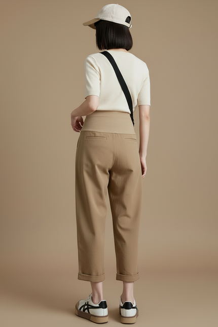 Pantalon Beige Coton Ample Décontracté Maternité - vue 2