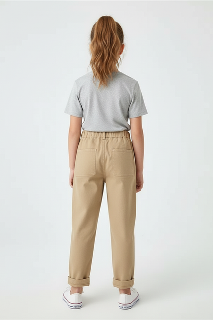 Pantalon En Toile Beige - vue 2