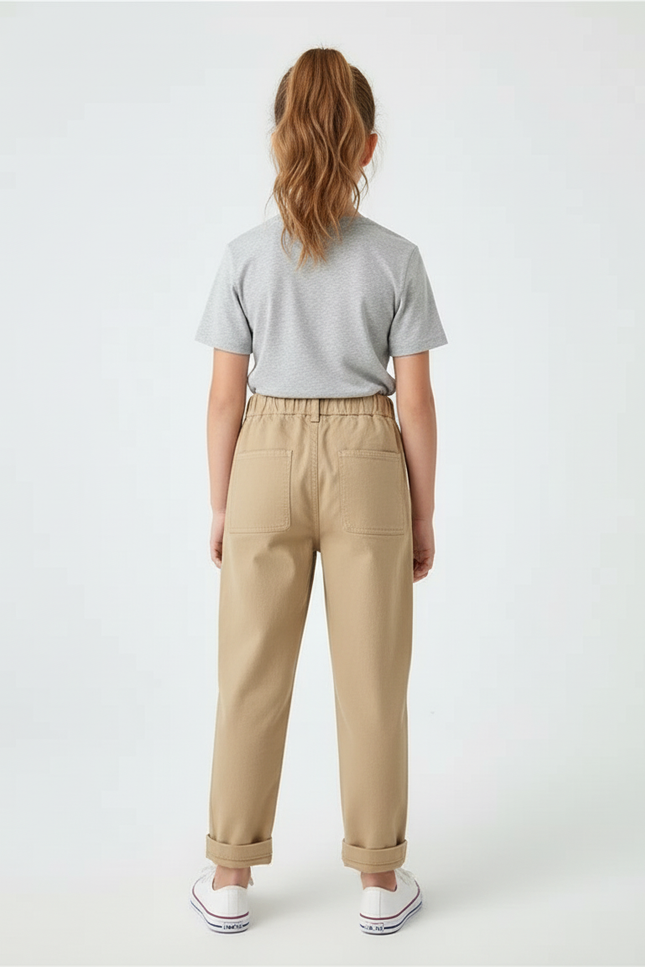 Pantalon En Toile Beige - vue 2