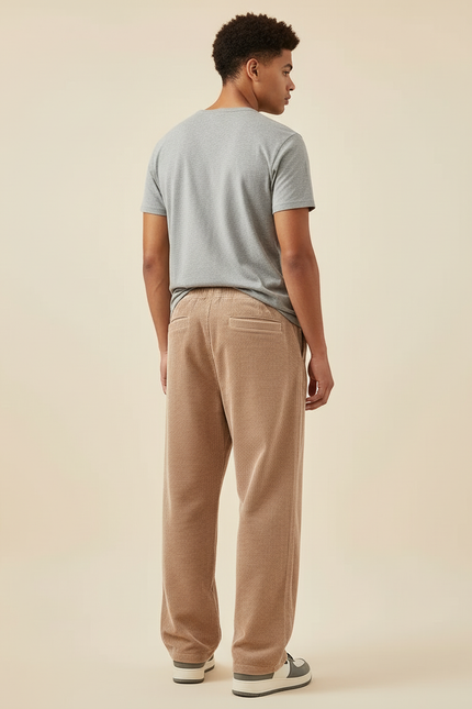 Pantalon Beige Corduroy Ample Décontracté Homme - Cordé - vue 2