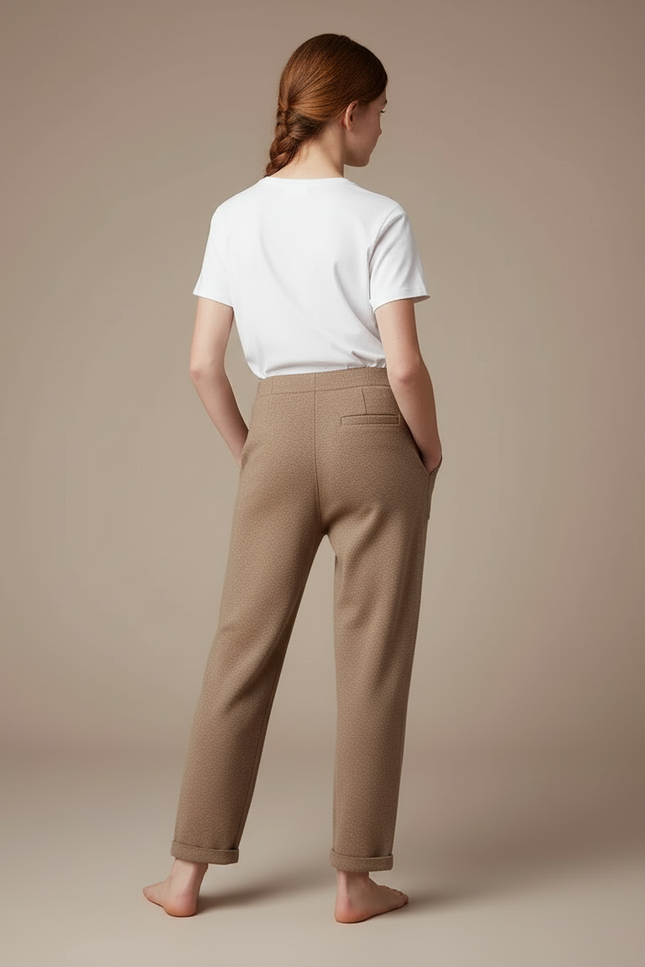 Pantalon Beige Cachemire Tricoté Ample Confortable Fille - Molleton - vue 2