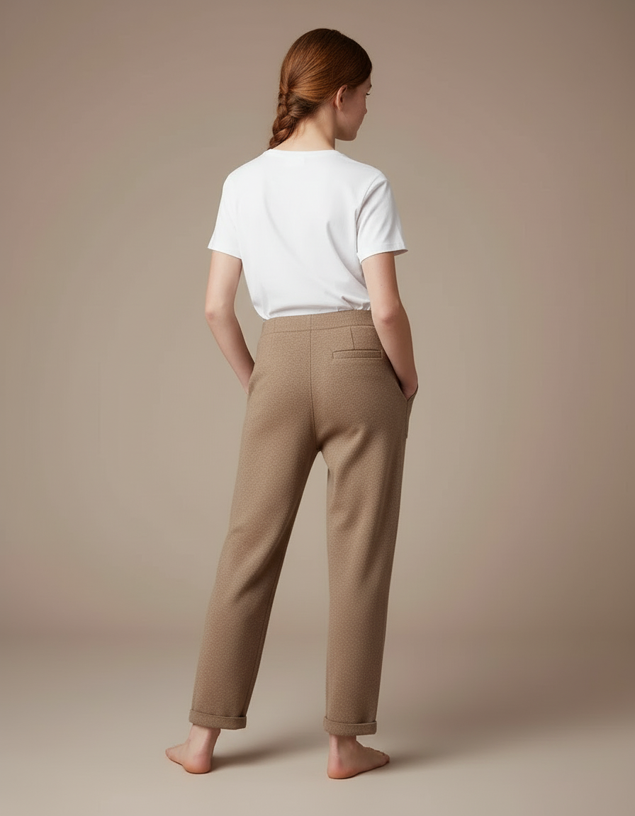 Pantalon Beige Cachemire Tricoté Ample Confortable Fille - Molleton - vue 2