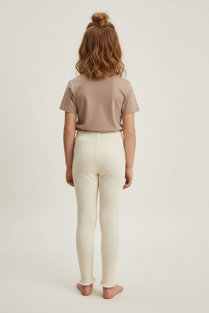 Pantalon Beige Côtelé Extensible Enfant Confortable - Maille - vue 2